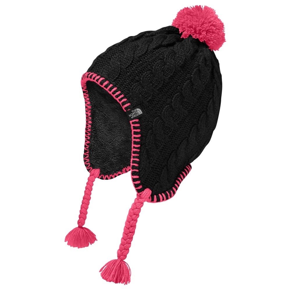The North Face Girls Fuzzy Earflap Beanie Hat Size Small